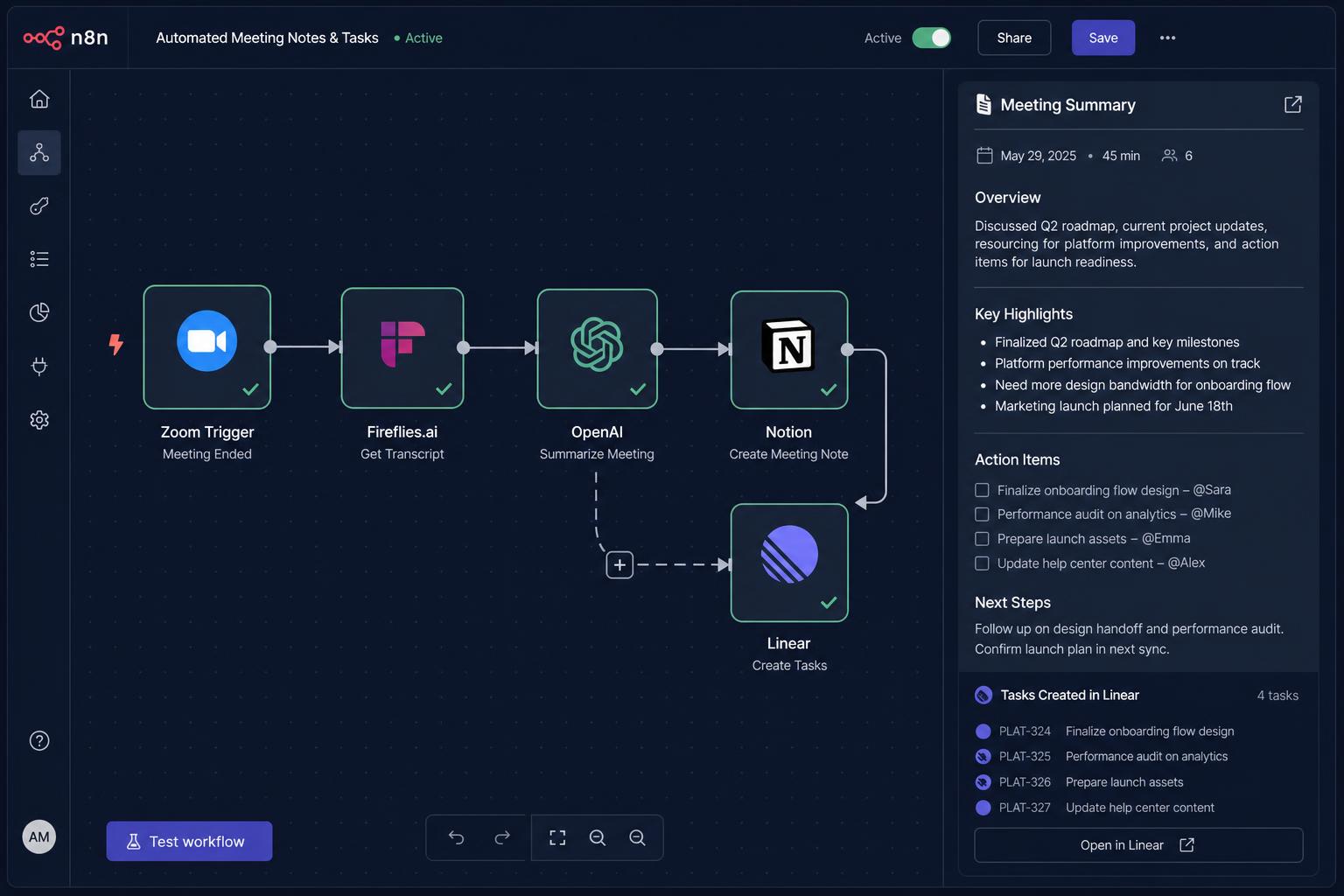 AI Meeting Notes & Action Items