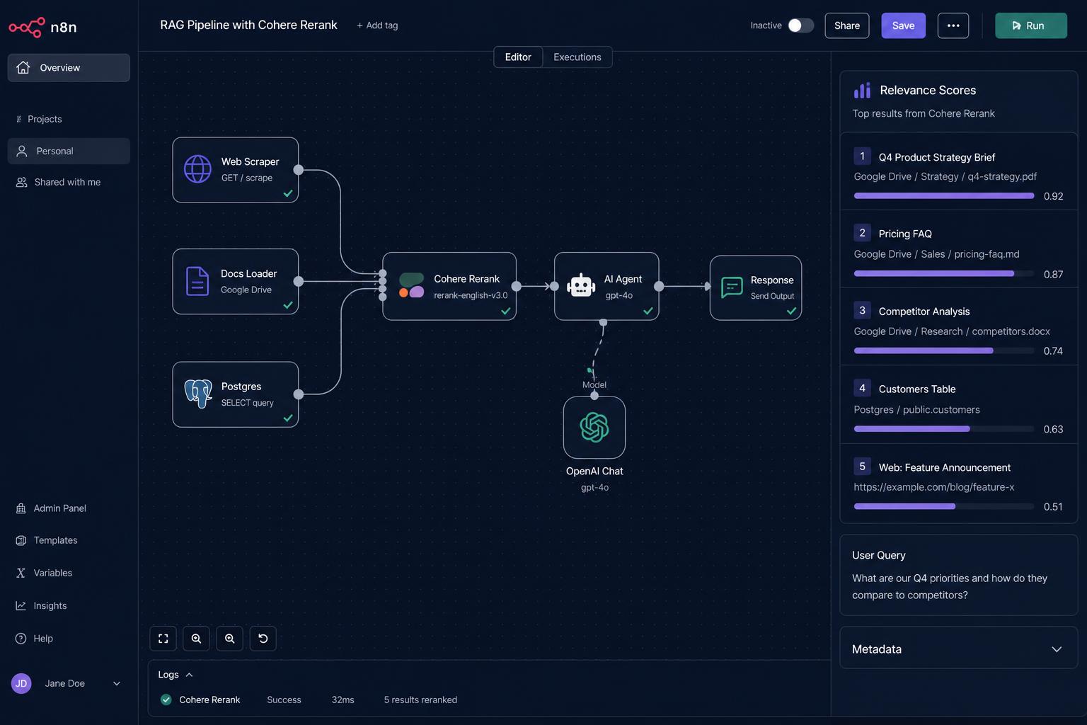 Multi-Source RAG with Reranker