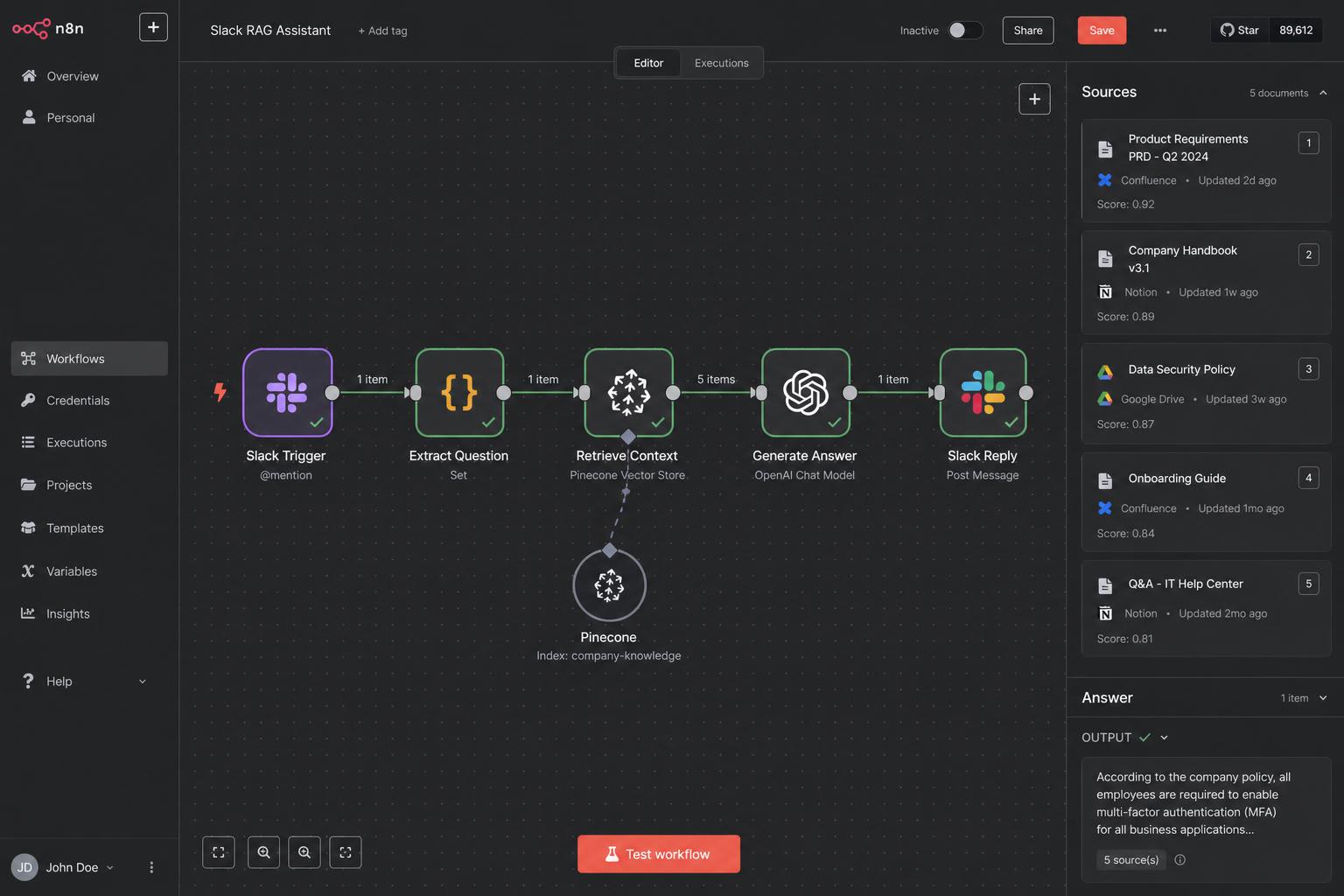 Slack AI Team Assistant