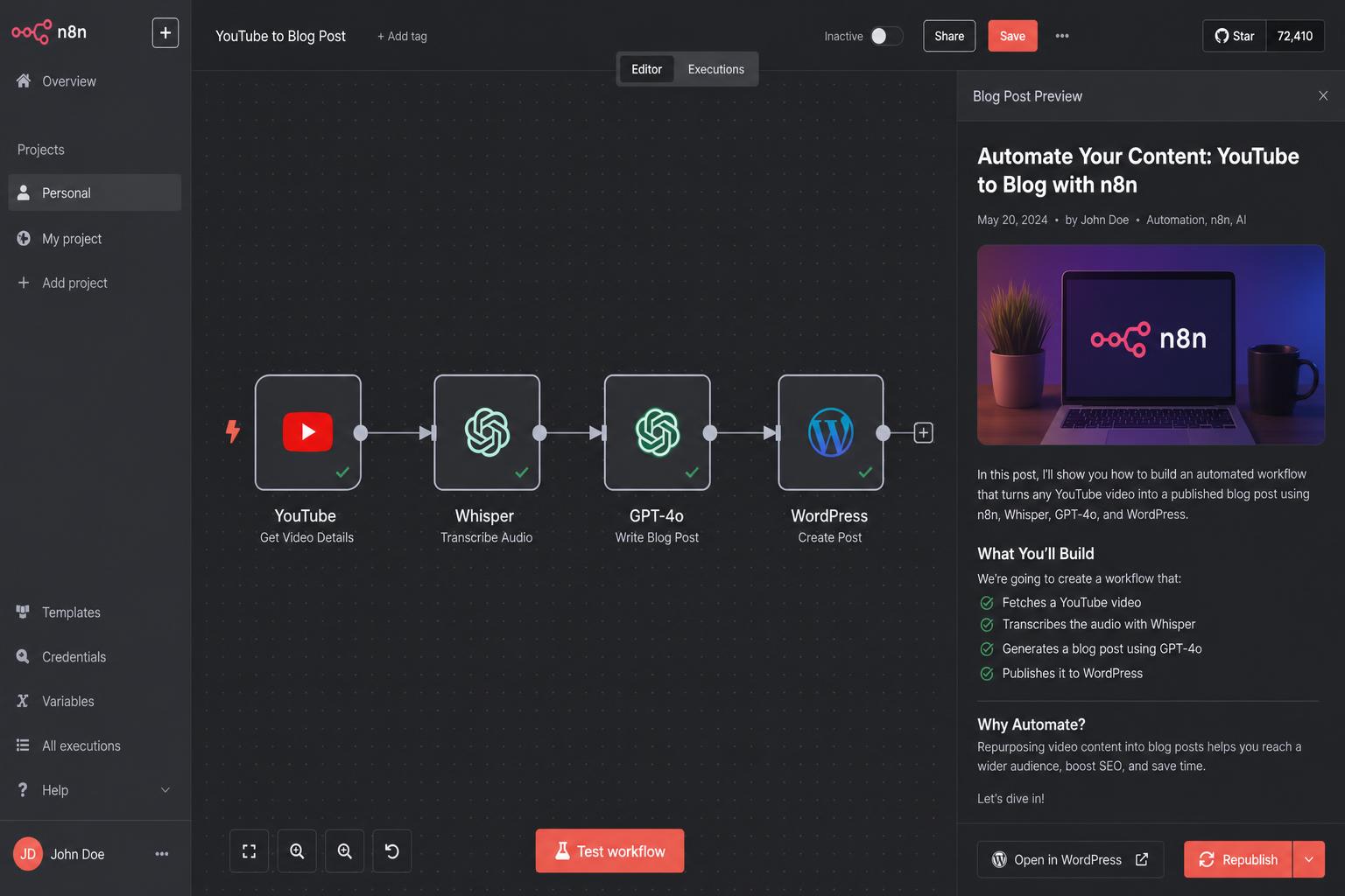 YouTube to Blog Repurposer